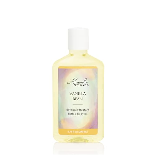 Kuumba Made Vanilla Bean Bath & Body Oil, Daily Moisturizer with Organic Oils for Skin & Hair, Lightly Scented, Vegan, 6.75 Oz