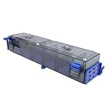 HELEVIA Filtro de Acuario, Sistemas de Filtración Progresiva de Cascada de Doble Suspensión, Peces Colgados en el Filtro, Filtra de Manera Eficiente los Escombros (Enchufe de la UE 220V)