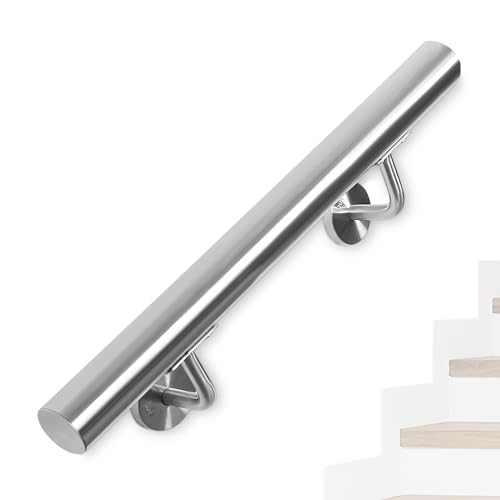 OUUTMEE Handlauf Edelstahl für Treppen 50cm Wandmontiertes Treppengeländer mit Halterungen,rund Ø 42 mm,Innen Außenhandlauf für Dachboden, Veranda, Garage Terrasse OUUTMEE Handlauf Edelstahl für Treppen 50cm Wandmontiertes Treppengeländer mit Halterungen,rund Ø 42 mm,Innen Außenhandlauf für Dachboden, Veranda, Garage Terrasse
