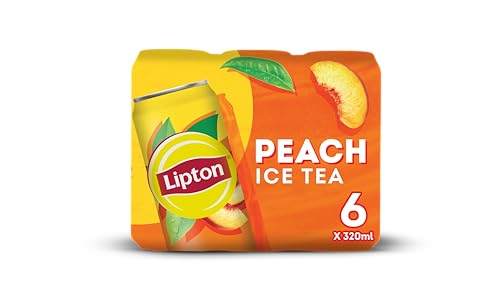 Lipton Ice Tea Peach, Non-carbonated Iced Tea Drink, Cans, 6 x 320 ml