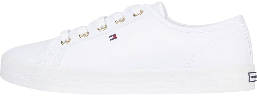 Tommy Hilfiger Women's Essential Nautical Vulcanised Trainers, White (White), 7