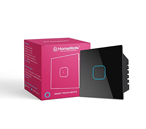 HomeMate® Wi-Fi Smart 24 Amp Touch Switch (Black, Pack of 1) | No...
