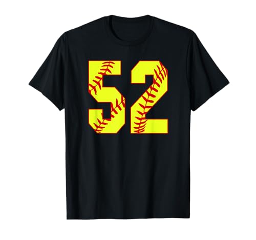 Softball #52 Fast Pitch Love Softball Mom Favorite Player T-Shirt