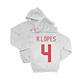 Tutiinca Cape Verde 2026 Soccer R.Lopes 4 Jersey-Style Unisex Hooded Sweatshirt (White, X-Large)
