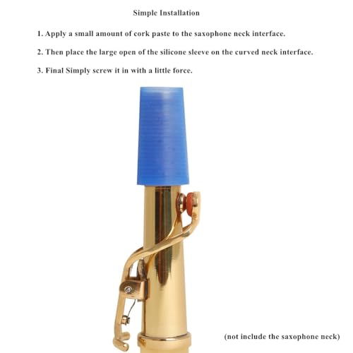 „MuzcYM“ 4 Stück/Lot Silikonmaterial, gut abdichtender Saxophon-Halskorken für Alt-/Sopran-/Tenorsaxophon, Langzeitgebrauch, Saxophon-Halsgelenkkork