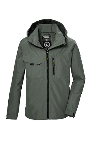 killtec Jungen Funktionsjacke ist wasserdicht/Outdoorjacke mit Kapuze KOS 140 BYS JCKT, oliv, 140, 43001-000