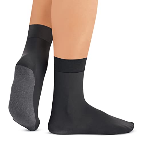 Collections Etc Non-Run Compression Anklet Stockings - 3 Pairs3