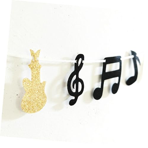 Guirnalda de notas musicales en fieltro y plástico para decoración de cumpleaños 4