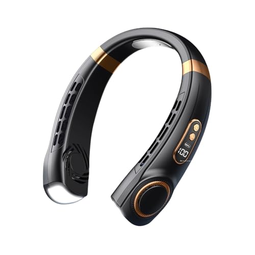 TAYTHI ポータブルネックファン 静音設計 USB充電式 5段階風量設定 熱中症対策 学校・アウトドア・サマーキャンプ・家庭・オフィスでの使用に最適 (ブラック)