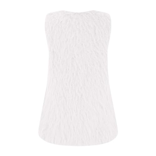 Girls Faux 𝗙𝘂r Vest Jacket V-Neck Sleeveless Thick Fluff Warm Windproof Coat Toddler Open Front Outerwear2