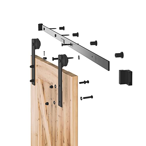 Image of SMARTSTANDARD 5.5ft Sliding Barn Door Hardware kit, Fit 30-33 inch W Doorpanel