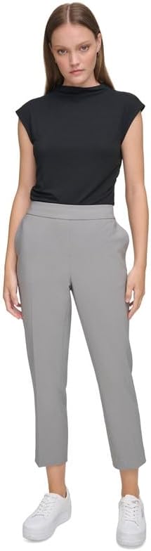 Calvin Klein Women's X-Fit Elastic-Back Pants (Tin, 10)