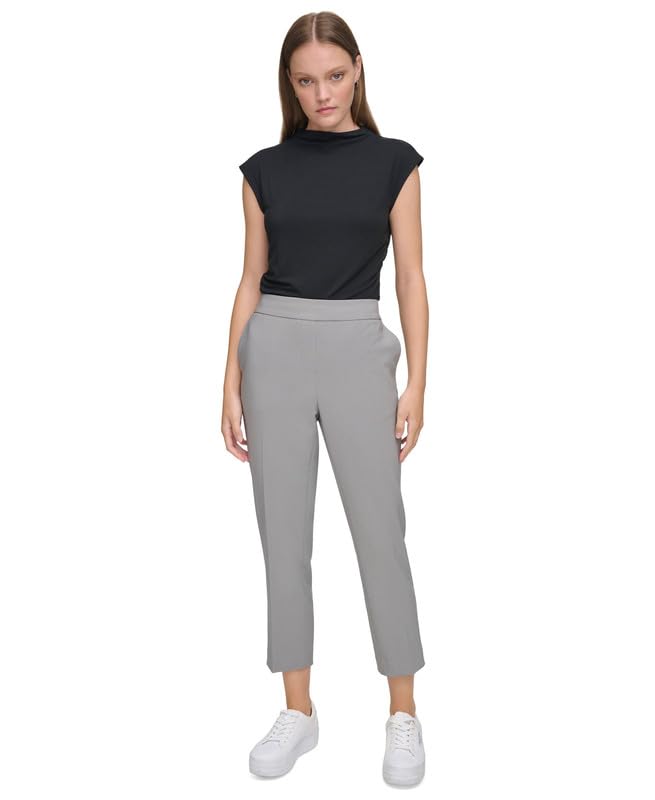 Calvin Klein Women's X-Fit Elastic-Back Pants (Tin, 10)
