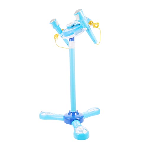 FAVOMOTO Early Education Microphone Toy Double Microphone Singing Plaything for Kids Mp3 Connectivity Pink