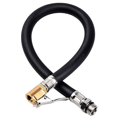WEAVERBIRD Tire Valve Extension Tube,Portable Compressor Air Expansion Hoses&Standard Tire Valve Fine-Grained Air Lock Chucks,370mm Long Rubber Hose,Tire Inflator Pump Hose,Tire Inflation Hose Replace Cover