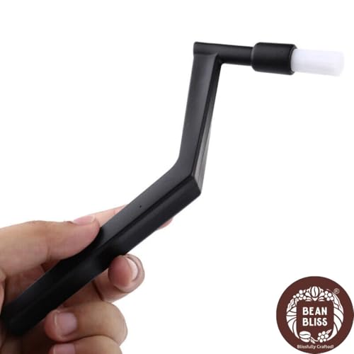 Image of BEAN BLISS Coffee Machine Cleaning Brush - Durable Nylon Zig-Zag Bristles | Barista-Style Brush for Espresso Machine Group Head & Coffee Grinder Cleaning - Black