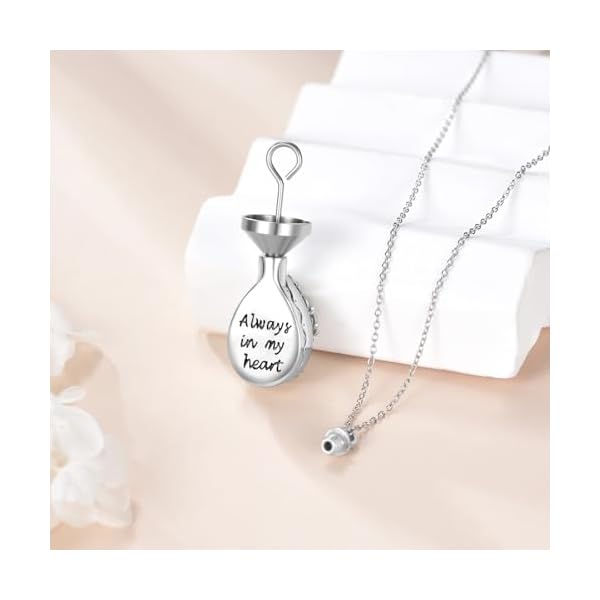 Diamond Tree of Life Urn Necklace for Ashes 925 Sterling Silver Family Tree of Life Keepsake Cremation with Funnel Filler Ash Holder Memorial Jewelry Gifts for Women,18+2 inch - Image 4