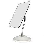 YEAKE Adjustable Flexible Gooseneck Makeup Mirror,360°Rotation Folding Portable Desk Vanity Mirror with Stand Shower Shaving Cosmetic Mirror Square