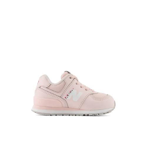 Image of New Balance Kid's 574 V1 New-B Lace-Up Sneaker, Shell Pink /Carnival Pink, 2 Infant