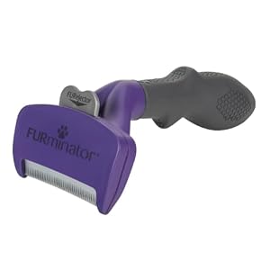 FURminator deShedding Tool For Medium to Large Cats With Short Hair, Removes Loose Hair From Shedding