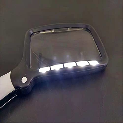 Lupa para leer textos pequeños con diseño rectangular plegable y LED 6