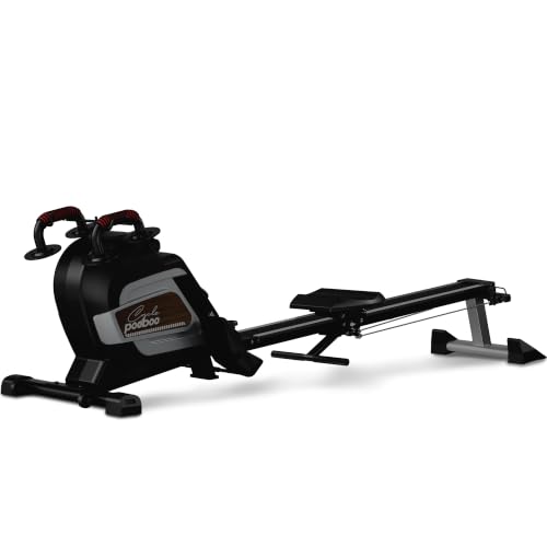 Image of pooboo Rowing Machine for Home, Foldable Magnetic Rowing Machine | 14 Levels Quiet Resistance, Rower Machine with 350 LB Weight Capacity, Comfortable Padded Seat, LCD Monitor, App Support