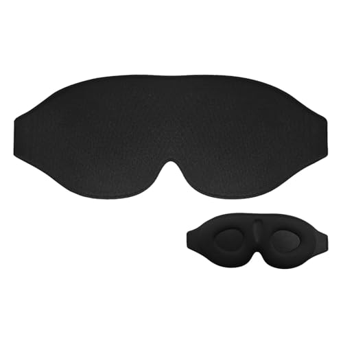 Sleep for Side Sleeper- Bloqueo de luz, para dormir, copa contorneada para los ojos, sombra de ojos de lujo, con correa ajustable, cubierta de bloqueo de luz negra para ojos