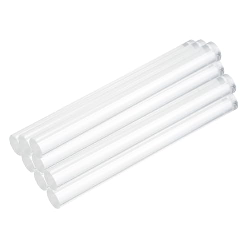 MECCANIXITY 8pcs Acrylic Round Rods 3/8" x 4" Clear Acrylic Dowel Rods Sticks Plastic Sticks Strip for DIY Crafts Lighting Gardening Decorations - 10mm x 100mm