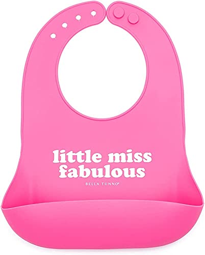 Image of Bella Tunno Wonder Bib - Adjustable Silicone Baby Bibs for Girls, Durable and Waterproof BPA Free Silicone, Little Miss Fabulous