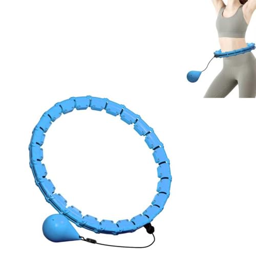 フラフープ, 人気 スマート落ちない フィットネスフープ落ちないデザイン初心者はすぐに習得できる取り外し可能な設計サイズは自分で調整できます,フィットネス愛好家/ダイエット層/男性/女性兼用する (L,ブルー)