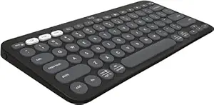 Logitech Pebble Keys 2 K380s, Multi-Device Bluetooth Wireless Keyboard with Customisable Shortcuts, Slim and Portable, Easy-Switch for Windows, macOS, iPadOS, Android, Chrome OS - Tonal Graphite