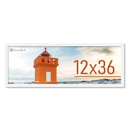 Picrit 12x36 Picture Frame, Poster Frame for Wall Mounting, White