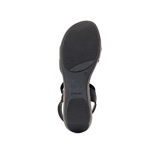 Image of Khadim's Black Wedge Heel Slingback Sandal for Women (5320706)