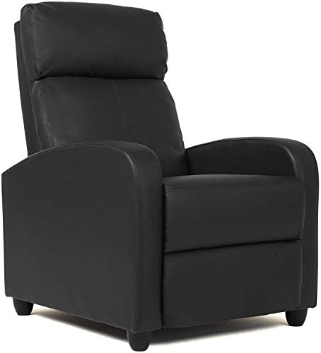 Sillón reclinable moderno cuero PU negro