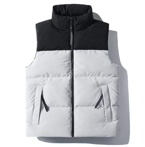 Chaleco de invierno acolchado con cuello levantado chaqueta sin mangas ligera casual