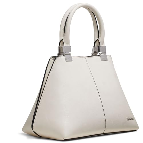 Image of Calvin Klein Women's Granite Geometric Satchel - 2 in 1, Vegan Leather, 2 Pockets