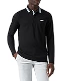 Pique sensible BOSS Plisy Curved Camisa de Polo, Negro1, L para Hombre