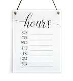 Reilly Originals Dry Erase Elegant Store Hours Sign with Rope ~ Marker NOT Included ~ 8x10 Inches