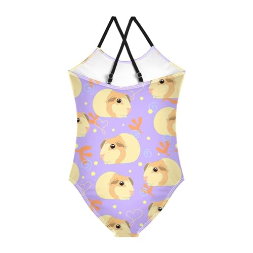 Guinea Pigs Girls One Piece Swimsuits Cute Sport Halter Swimwear Beach Bathing Suit 9-10T Multi2