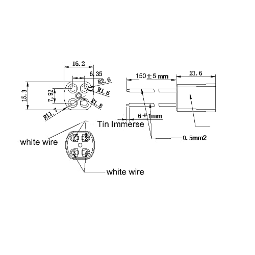 E-Simpo® 6Pcs G10Q 4-Pin Circline Round Fluorescent Led Tube Lamp Ceiling Light Socket G10Q Base Lamp Holder (G10Q) #TOP3