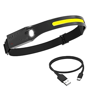 Pristar Lampe Frontale Rechargeable LED Torche Frontale Puissante Etanches USB 1200 mAh Lampes 5 Mode Course à Pied, Camping, Cyclisme, Casque, Poisson, Réparation, Jogging