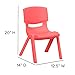 Flash Furniture Red Plastic Stackable School Chair with 10.5'' Seat Height