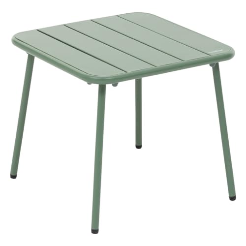 Hespéride - Table Basse de Jardin carrée Phuket Vert Olive en Acier traité en époxy