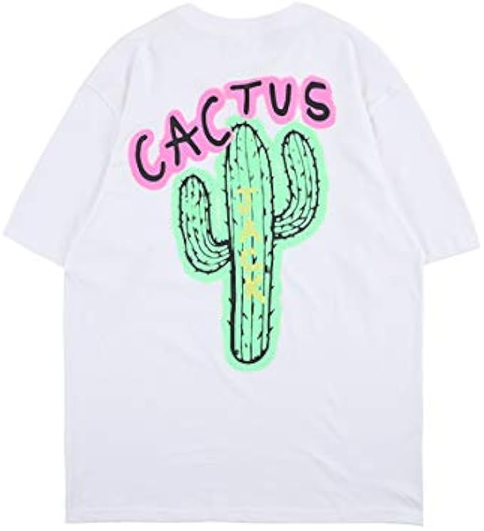 Arnodefrance 仙人掌圖案印花 T 恤嘻哈說唱歌手 T 恤棉質短袖襯衫