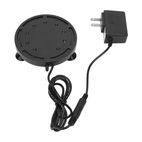 Lampe à bulles d'air aquarium 9 LED noir avec chargeur secteur en PVC