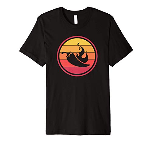 Spicy Food, Habanero Chili & Retro Vintage Pepper Sauce Premium T-Shirt