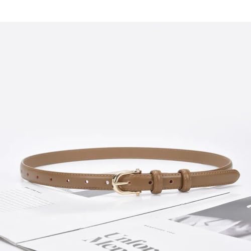 Women Skinny Belts Thin Waist Belt Faux Leather Belt for Jeans Dress with Gold Alloy Buckle3