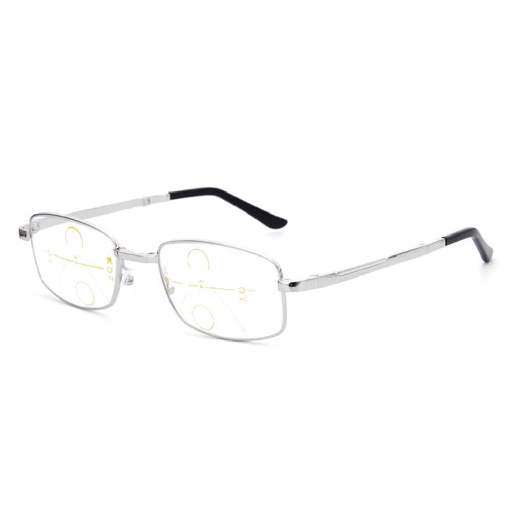 Gafas De Lectura Transición Fotocromático Gafas De Computadora Plegables Montura Metálica Anteojos Bloqueo De Luz Azul para Hombres Y Mujeres (Size : +3.00)