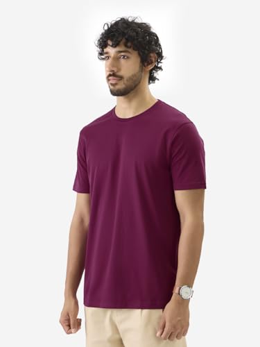 Image of The Souled Store Supima: Men and Boys Short Sleeves Round Neck Solid Premium Basic Casual Lightweight Easy to Style Everyday Streetwear Trendy Supima T-Shirt