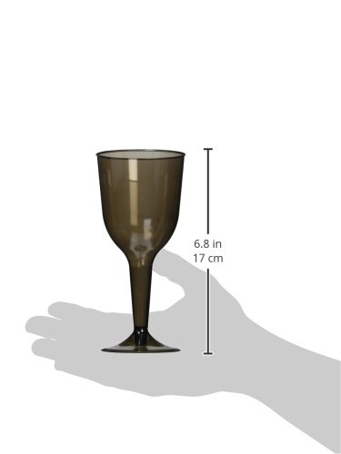 Amscan Disposable Premium Plastic Wine Glasses (18 Pack), 10 Oz, Black #TOP3